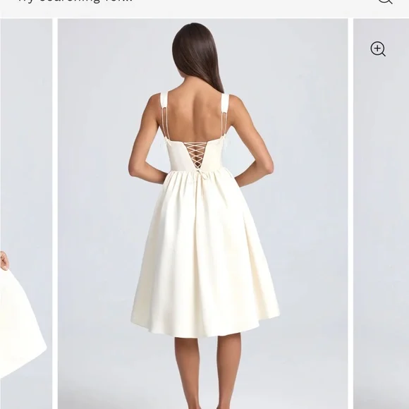 Oh Polly Cream Midi Dress - Picture 2 of 4